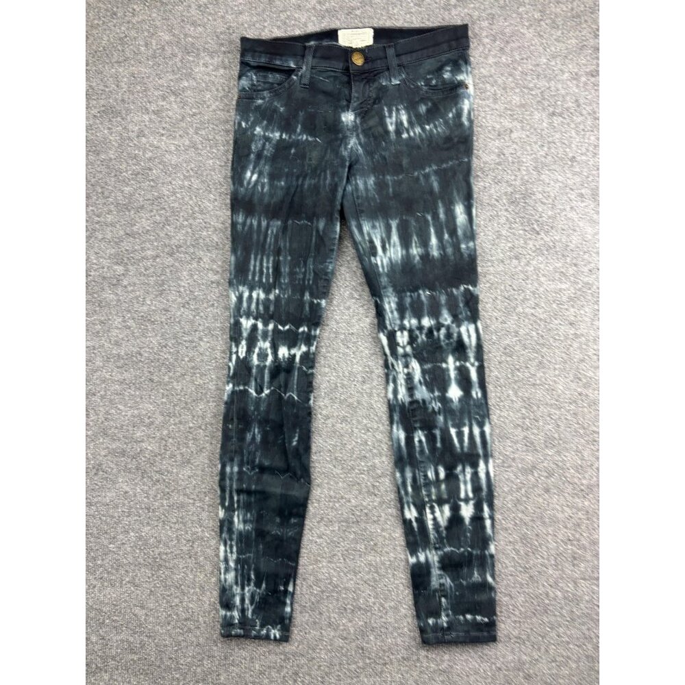 Current/Elliott Jeans Womens 26 Indigo Tie Dye The Ankle Skinny Stretch Made USA